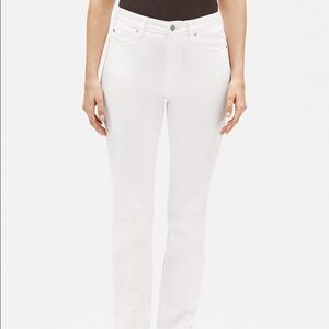 Eileen‎ Fisher White Organic Cotton Jeans Women's 12 5 Pocket
